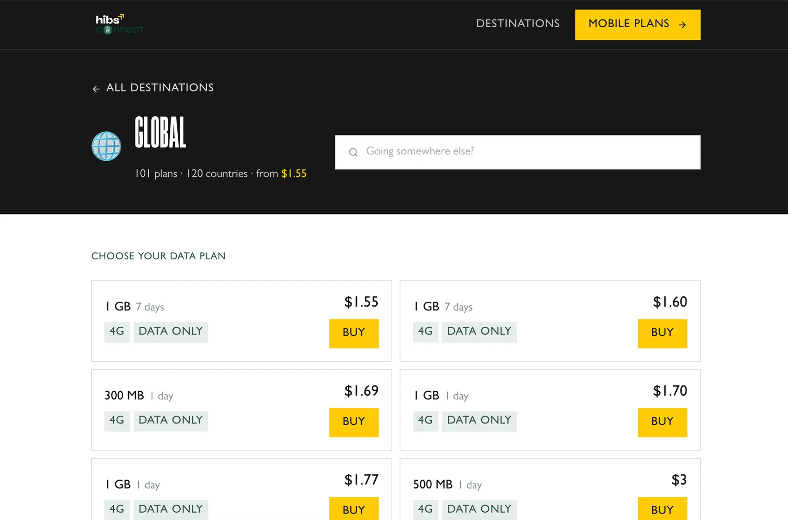 eSIM storefront — checkout