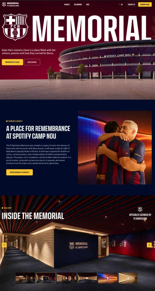 FC Barcelona Memorial site — interactive columbarium map