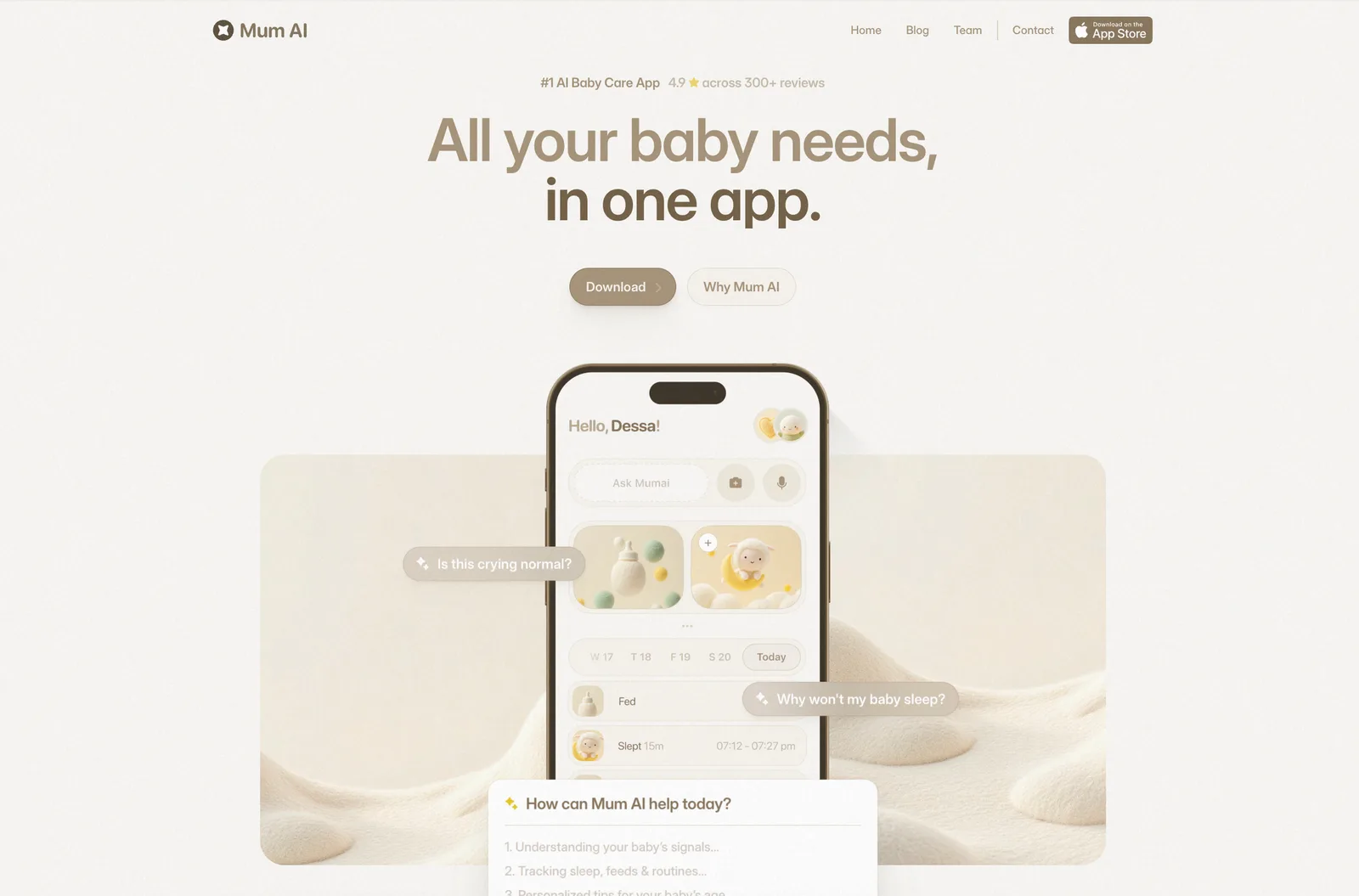 MumAI app — sleep and feeding tracker